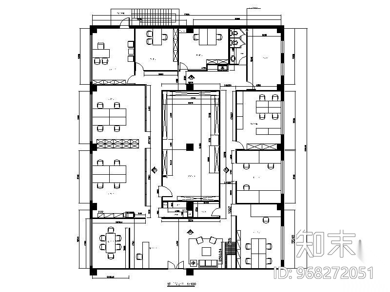 简约风格办公室装修图(含实景)cad施工图下载【ID:968272051】