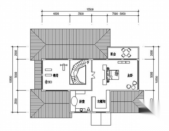 某三层E型别墅建筑方案图cad施工图下载【ID:149917121】