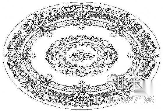 中国传统文化地毯图案cad施工图下载【ID:161927196】
