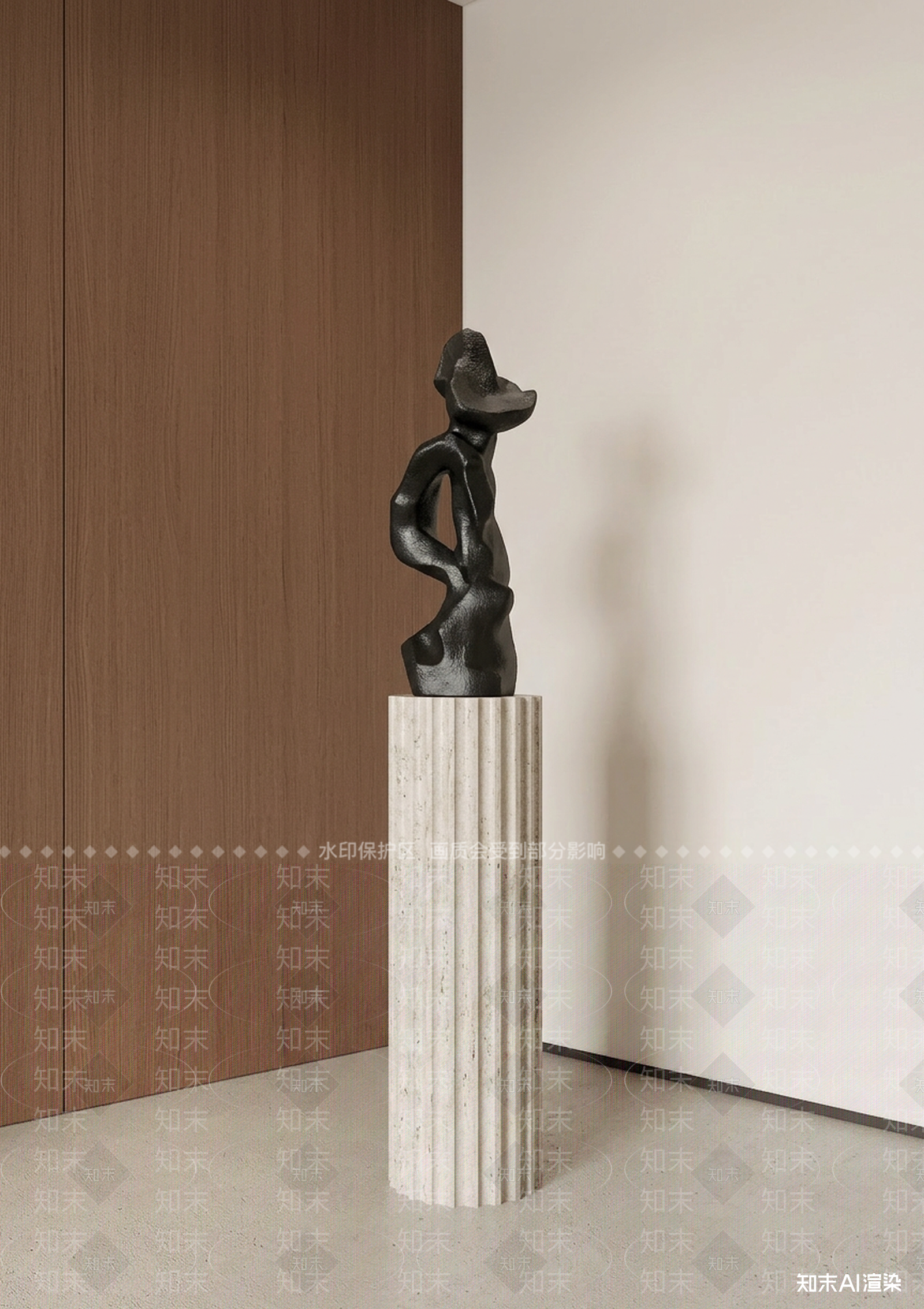 黑色雕塑摆件雕塑摆件3D模型下载【ID:1227543941】