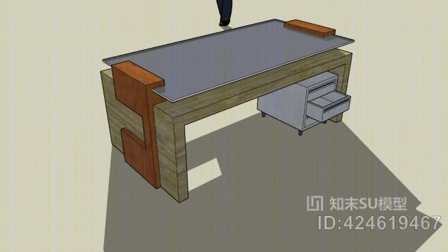 设计师办公桌SU模型下载【ID:424619467】