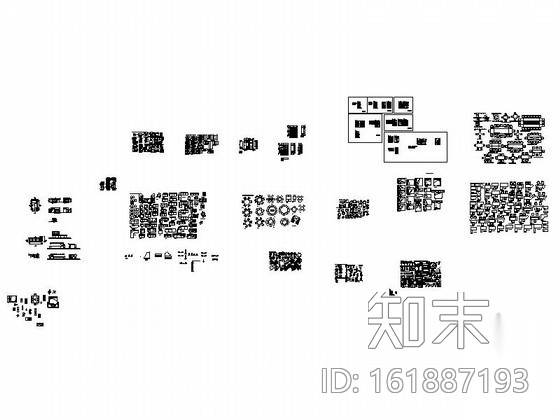 全套家私平面CAD图块下载cad施工图下载【ID:161887193】