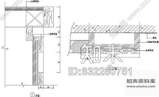 图块/节点墙面装饰详图1cad施工图下载【ID:832280751】