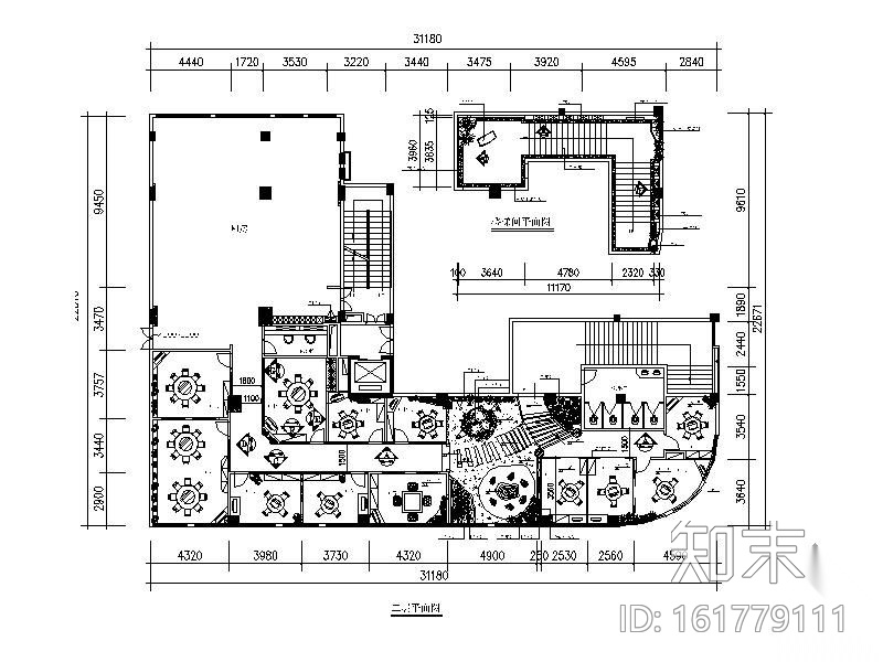 中式餐厅装修图(含实景)cad施工图下载【ID:161779111】