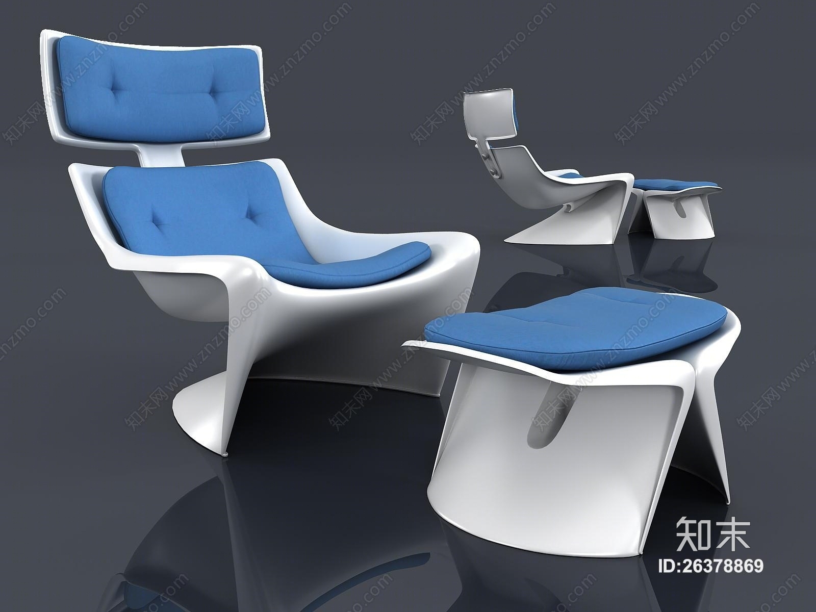 休闲躺椅3D模型下载【ID:26378869】
