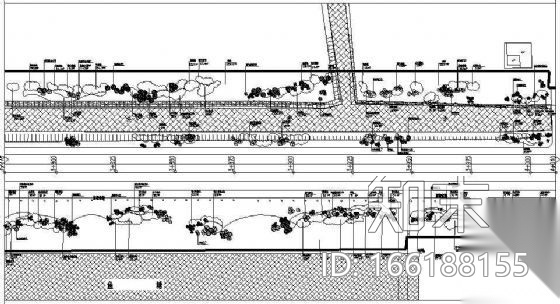 城市道路B标段绿化竣工图cad施工图下载【ID:166188155】
