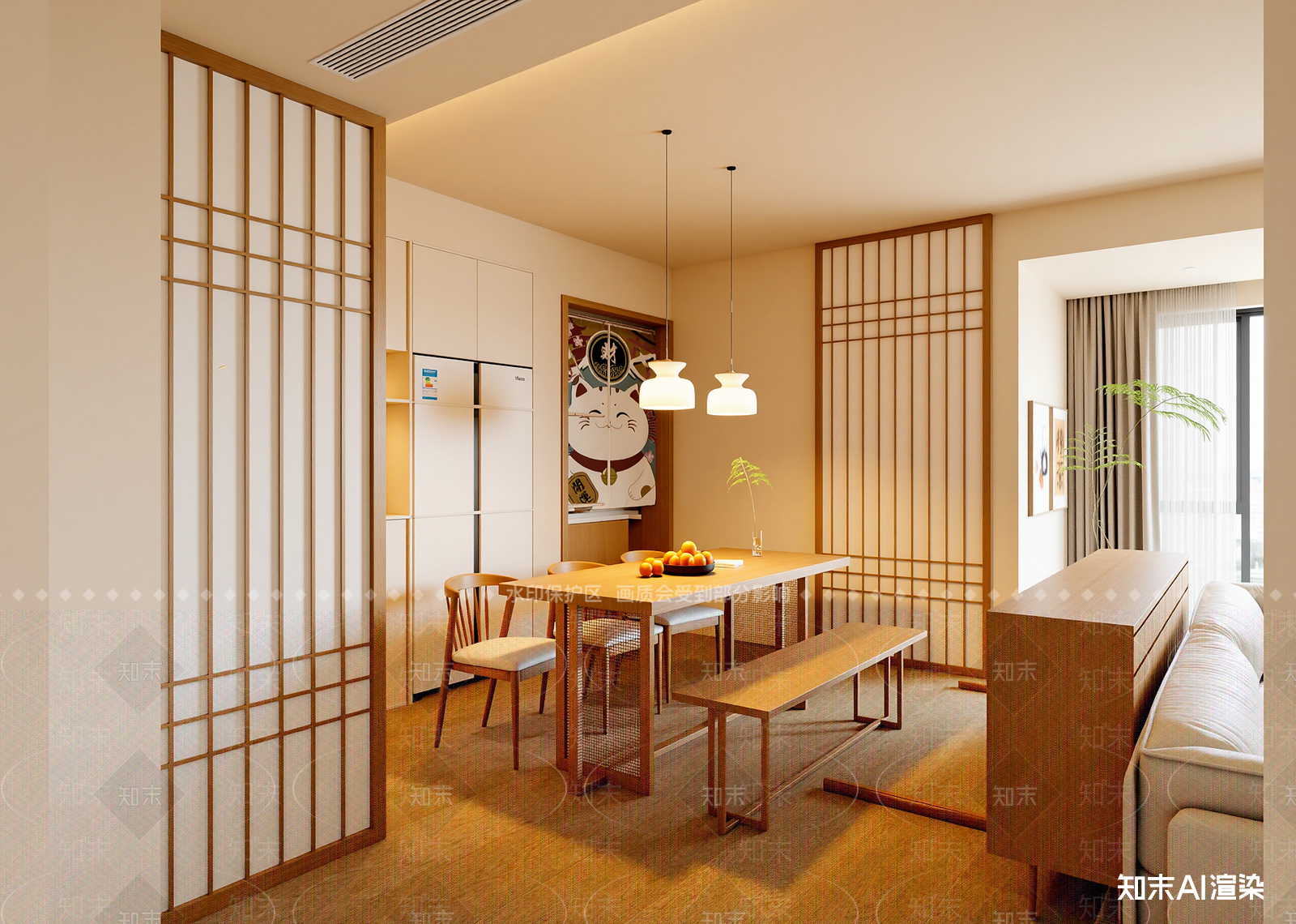 日式家居餐厅3D模型下载【ID:1214722132】