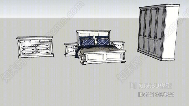 卧室家具SU模型下载【ID:541367088】