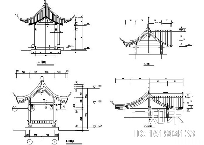 中式古连廊景观施工图cad施工图下载【ID:161804133】