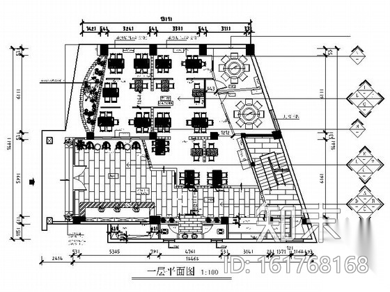 某高档鱼府中式餐厅设计施工图cad施工图下载【ID:161768168】