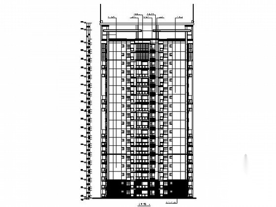 某十八层一梯六户住宅楼建筑扩初图（含效果图）cad施工图下载【ID:167213151】