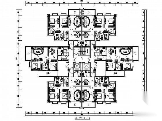 某十八层一梯六户住宅楼建筑扩初图（含效果图）cad施工图下载【ID:167213151】