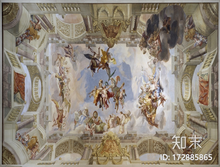 教堂穹顶壁画贴图下载【ID:172885865】