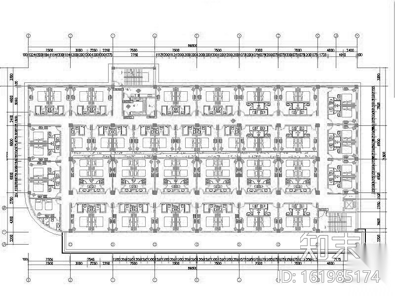 [郑州]某快捷酒店装饰装修图施工图下载【ID:161985174】