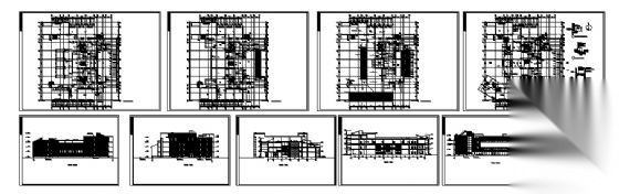 某四层图书馆建筑设计方案图cad施工图下载【ID:151618155】