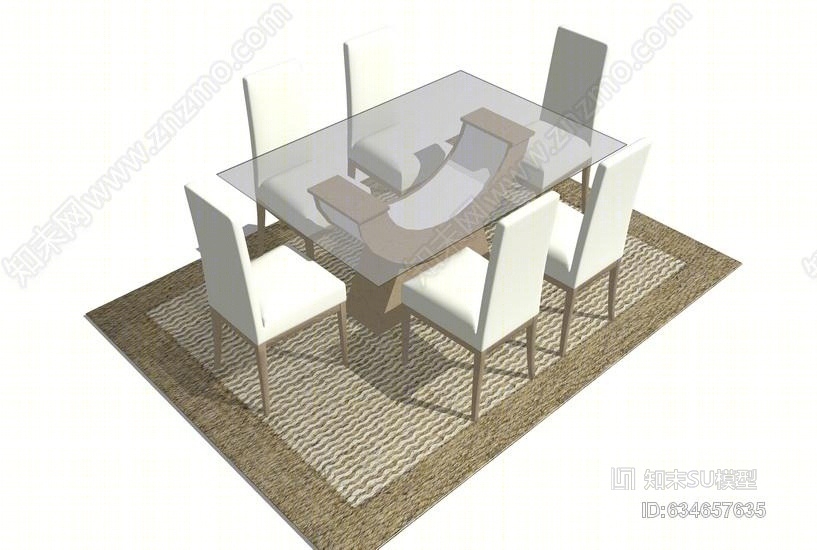 餐桌SU项目SU模型下载【ID:634657635】