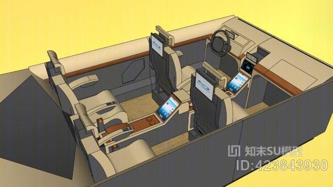 车内的豪华概念车（豪华（室内）SU模型下载【ID:423843930】