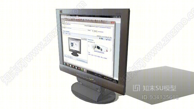 19英寸监视器SU模型下载【ID:934135608】
