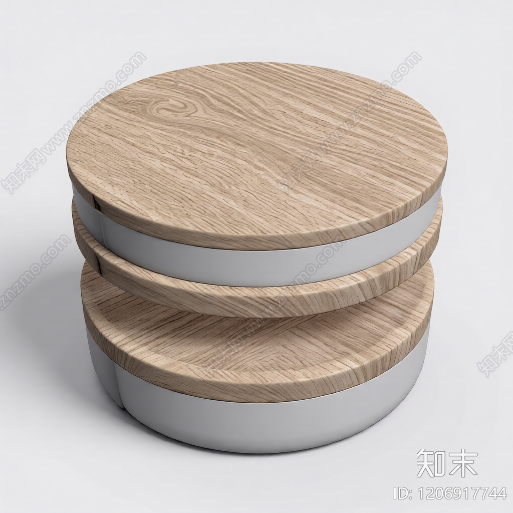 三层木质叠层容器3D模型下载【ID:1206917744】