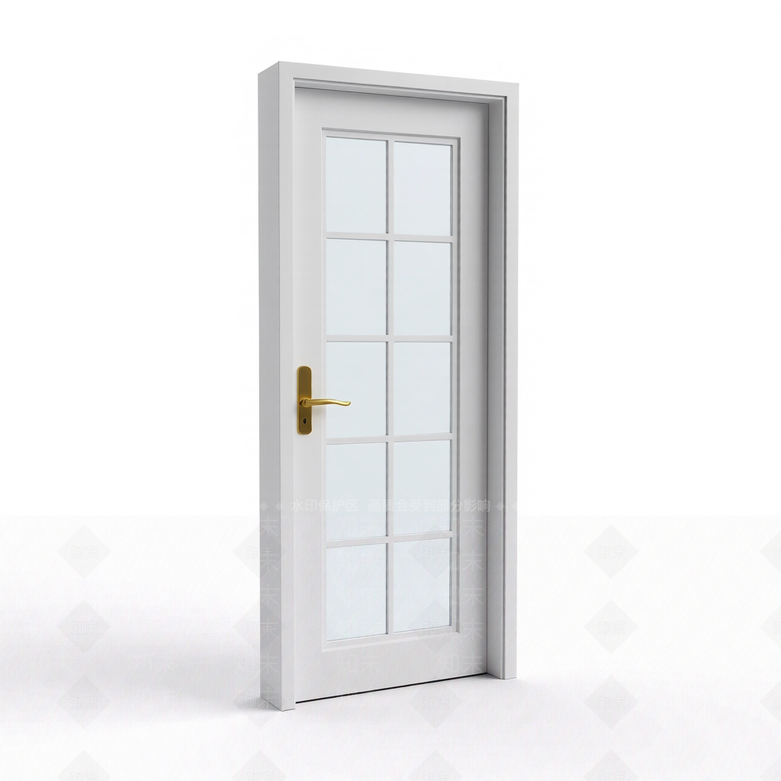 白色玻璃门组件3D模型下载【ID:1206193373】