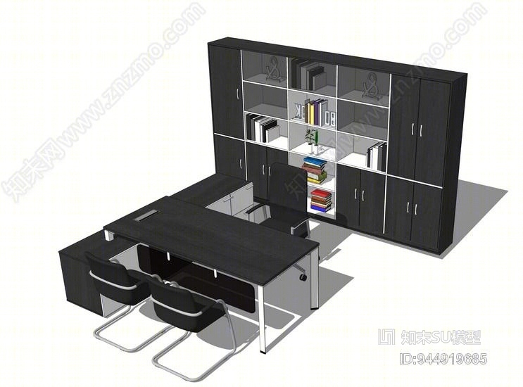 办公桌班台SU模型下载【ID:944919685】