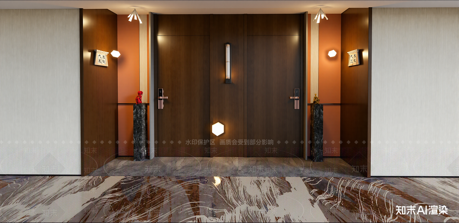 新中式酒店客房SU模型下载【ID:1215202489】