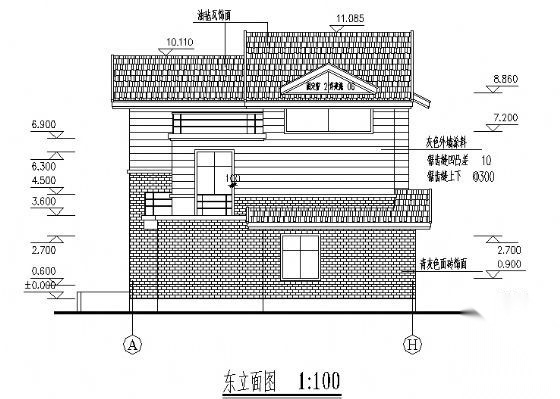 某三层中西独院A型别墅建筑施工图cad施工图下载【ID:149920134】