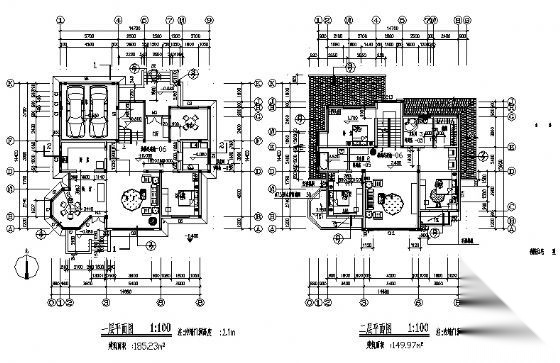 某三层中西独院A型别墅建筑施工图cad施工图下载【ID:149920134】