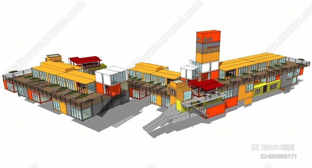 集装箱商业SU模型下载【ID:430699171】
