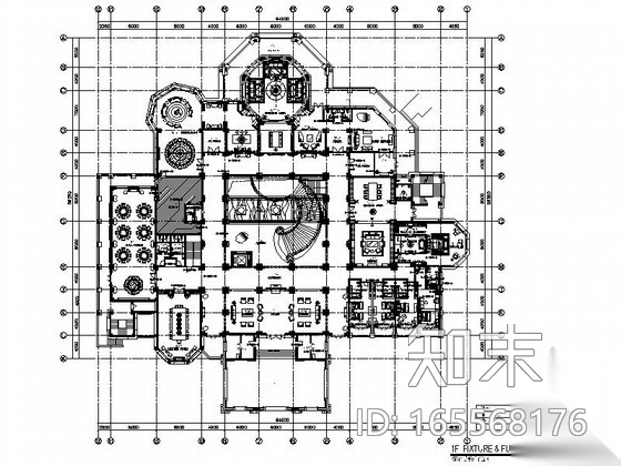 [广州]奢华文化休闲中心B栋室内装修施工图（含效果）cad施工图下载【ID:165568176】