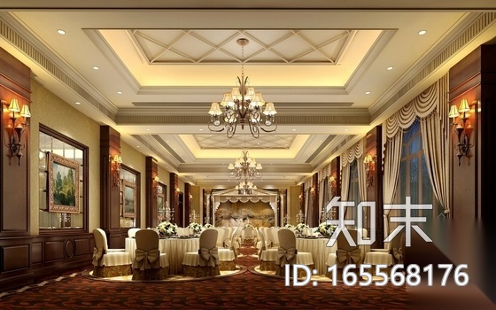 [广州]奢华文化休闲中心B栋室内装修施工图（含效果）cad施工图下载【ID:165568176】