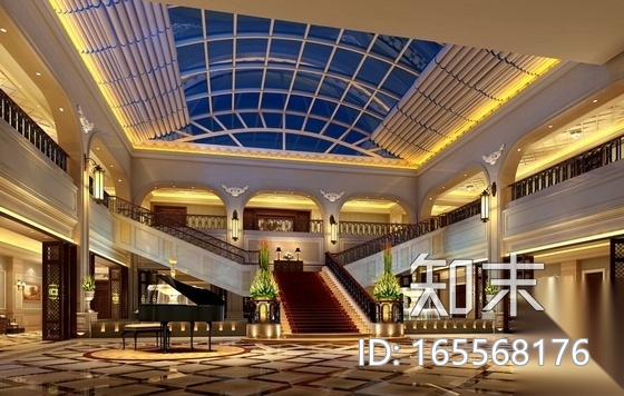 [广州]奢华文化休闲中心B栋室内装修施工图（含效果）cad施工图下载【ID:165568176】