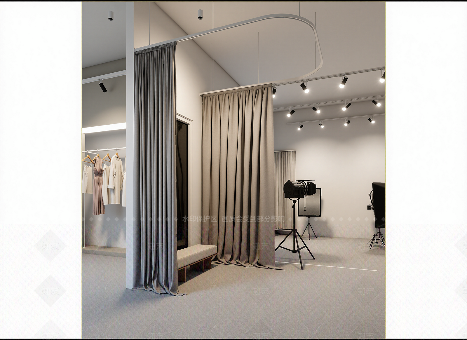 现代服装展厅3D模型下载【ID:1214974159】