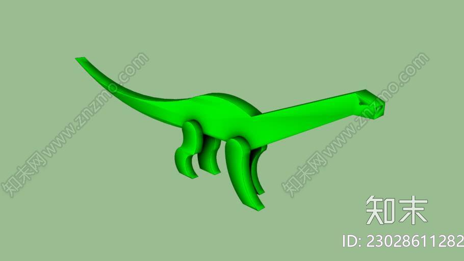 绿色蜥脚类动物SU模型下载【ID:1161993460】