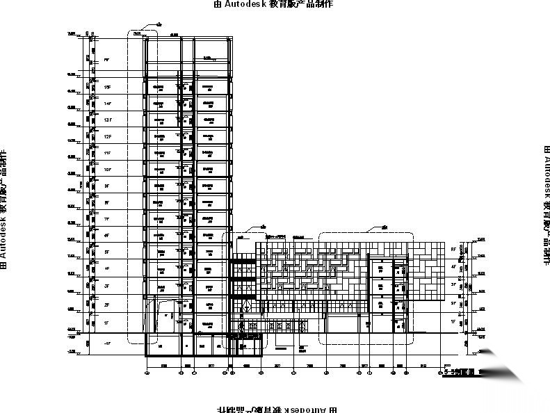 [江苏]高层框剪结构大学校区实验楼建筑施工图cad施工图下载【ID:151550137】