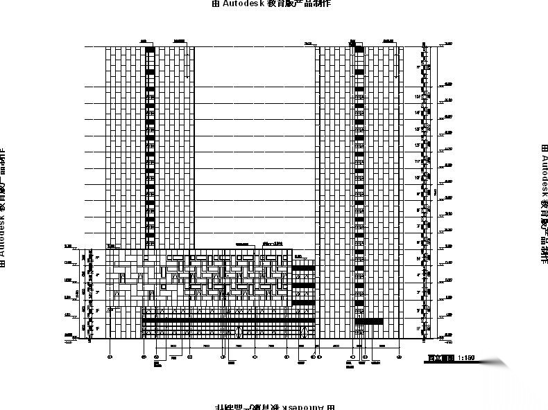 [江苏]高层框剪结构大学校区实验楼建筑施工图cad施工图下载【ID:151550137】