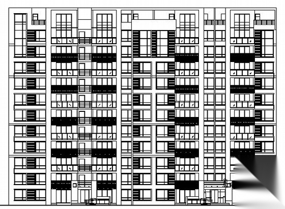 [南京]某十一层住宅楼建筑方案图（2号楼）cad施工图下载【ID:167213175】