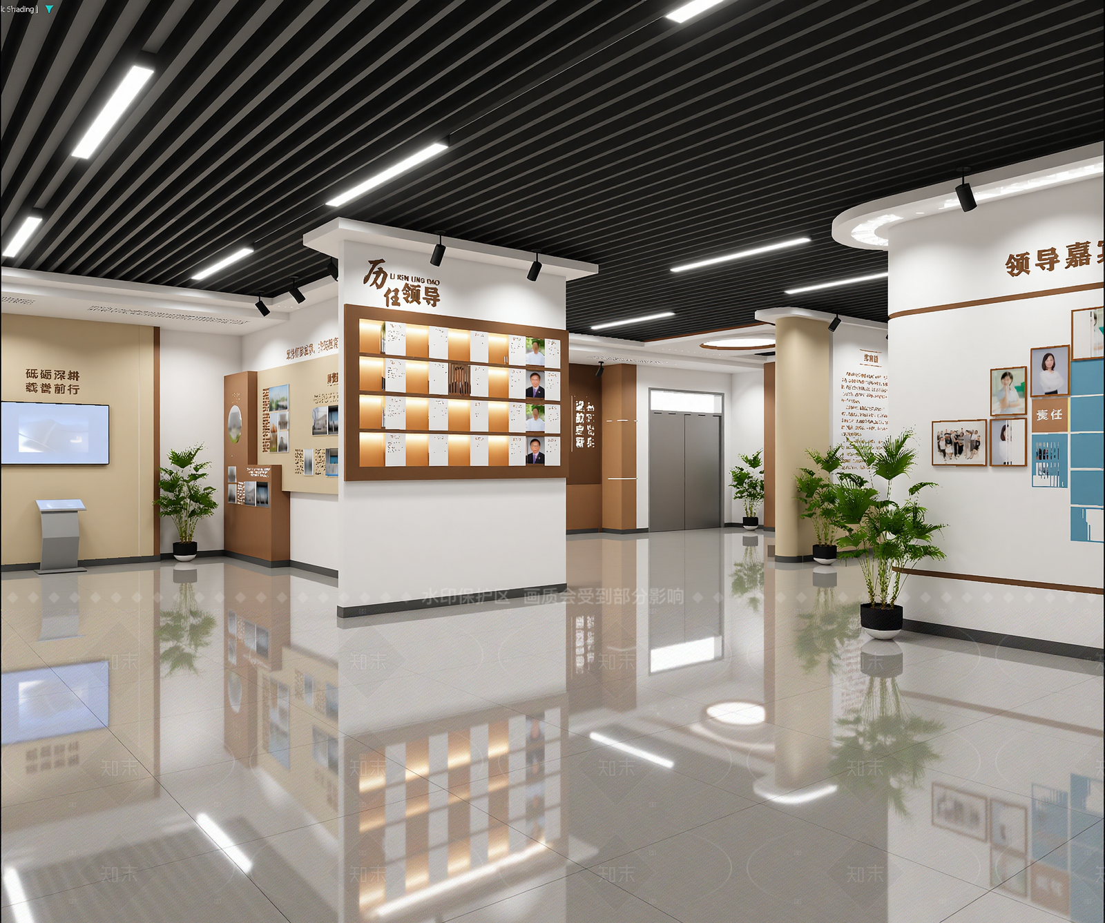 现代企业文化展厅3D模型下载【ID:1214946252】