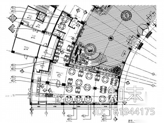 [重庆]大型高档四星级酒店西餐厅装修图cad施工图下载【ID:161944175】