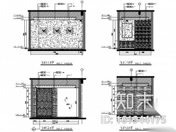 [重庆]大型高档四星级酒店西餐厅装修图cad施工图下载【ID:161944175】