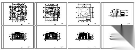 某小型二层别墅建筑方案图06cad施工图下载【ID:151392165】