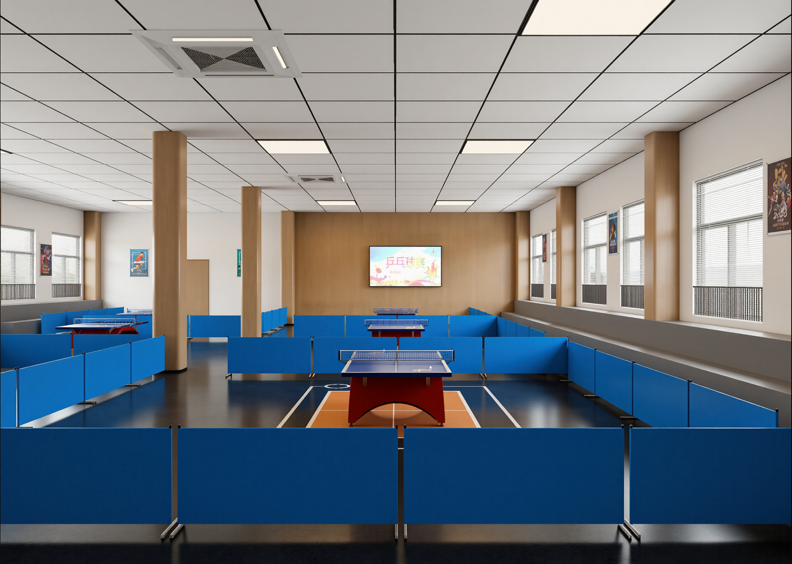 现代乒乓球室3D模型下载【ID:1215031228】