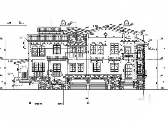 [新农村]多层双拼独栋别墅建筑设计施工图cad施工图下载【ID:165738134】