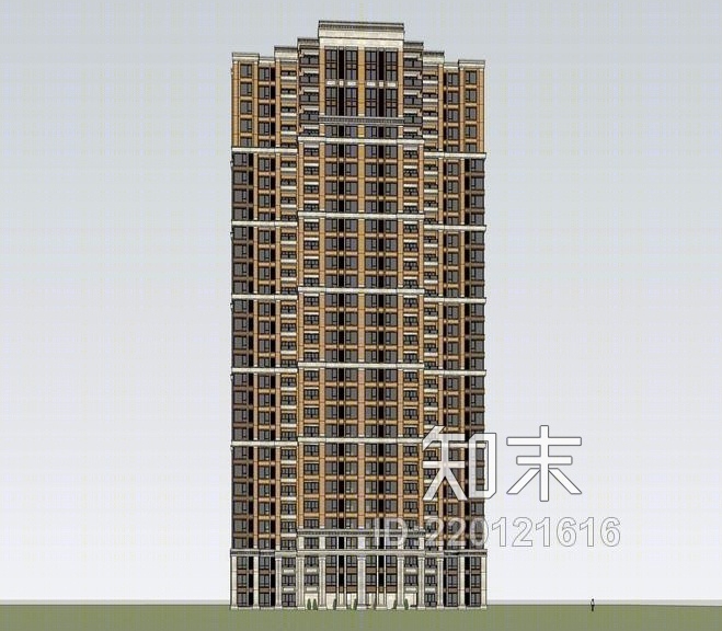 新古典高层住宅SU模型下载【ID:220121616】