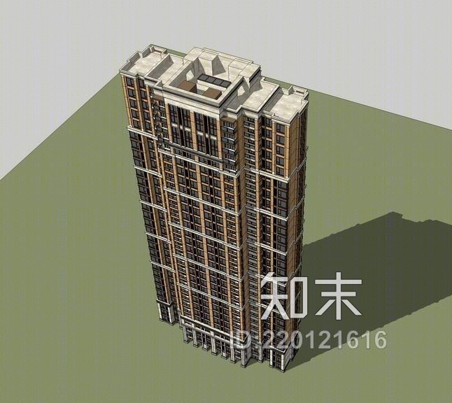 新古典高层住宅SU模型下载【ID:220121616】