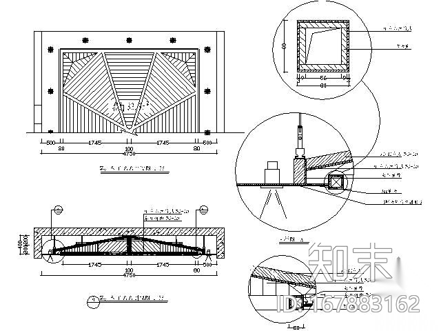 客厅天花详图施工图下载【ID:167883162】