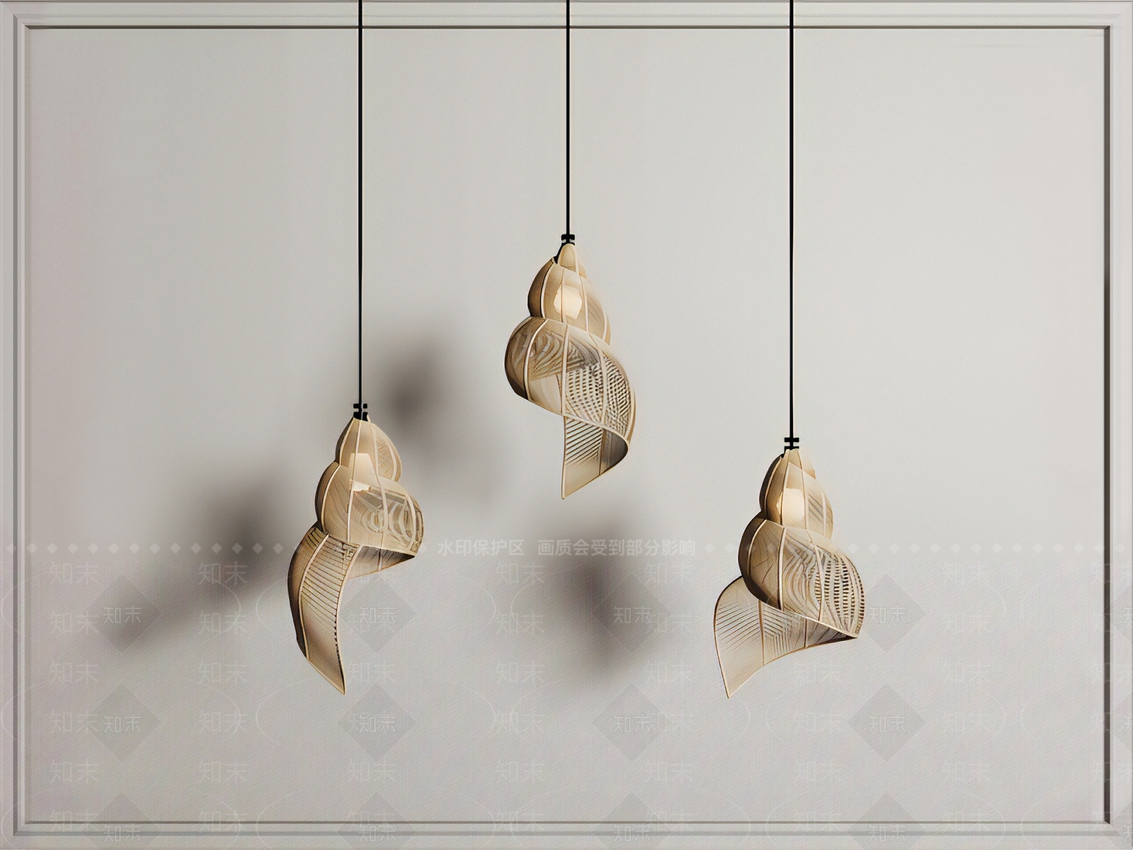 侘寂海螺编织吊灯3D模型下载【ID:1115675814】