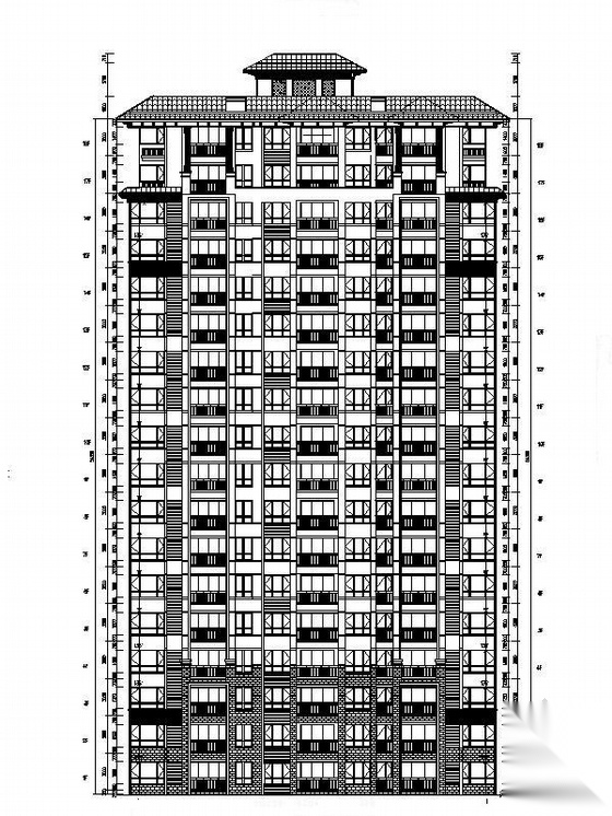 [重庆]高层框架剪力墙结构住宅建筑施工图（含屋面塔楼）cad施工图下载【ID:167357109】