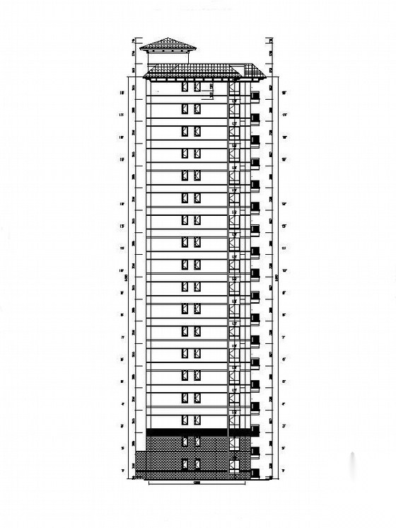 [重庆]高层框架剪力墙结构住宅建筑施工图（含屋面塔楼）cad施工图下载【ID:167357109】