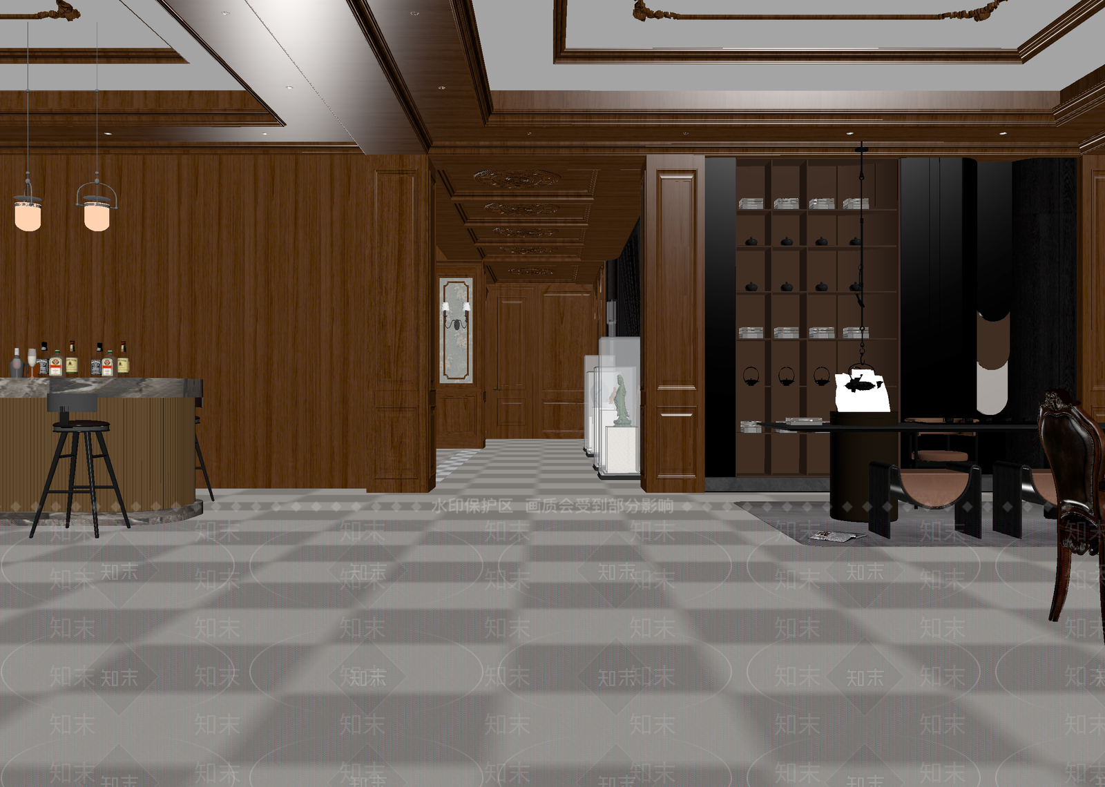 美式酒店大堂3D模型下载【ID:1214840267】